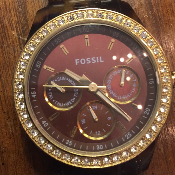 Tortoise shell fossil watch - Picture 2 of 3